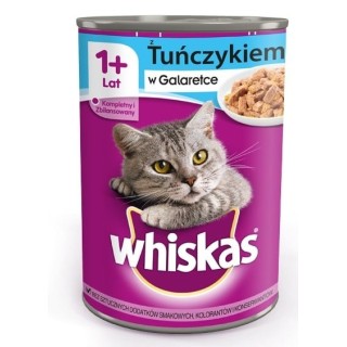 WHISKAS Adult 400 g - Nassfutter mit Thunfisch in Gelee für adulte Katzen