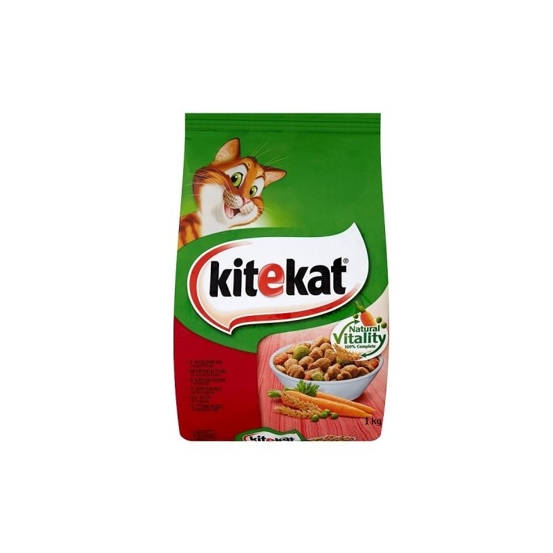 KITEKAT Katzentrockenfutter mit Rindfleisch und Gemüse 300g