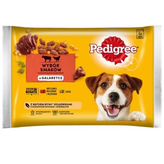 PEDIGREE Adult Mix 4x100g: Nassfutter für adulte Hunde mit Rindfleisch und Leber und mit Geflügel, in Gelee