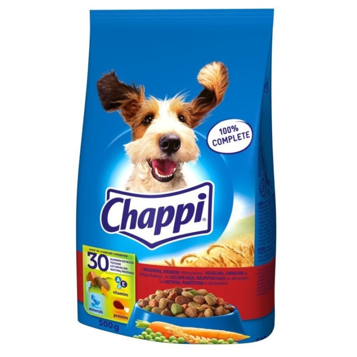 CHAPPI Trockenfutter mit Rind, Geflügel und Gemüse 0,5 kg