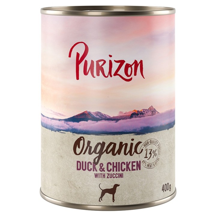 Purizon Organic 6 x 400 g - Ente und Huhn mit Zucchini