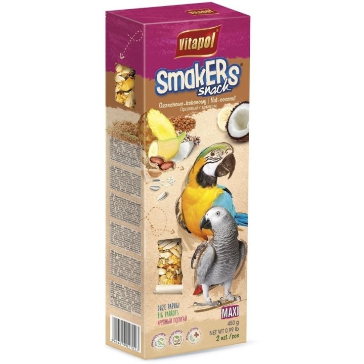 VITAPOL Smakers Walnuss-Kokosnuss für große Papageien