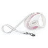 FLEXI Automatische Leine Glam M Perlmutt Weiß Gurtband 5 m bis zu 25 kg