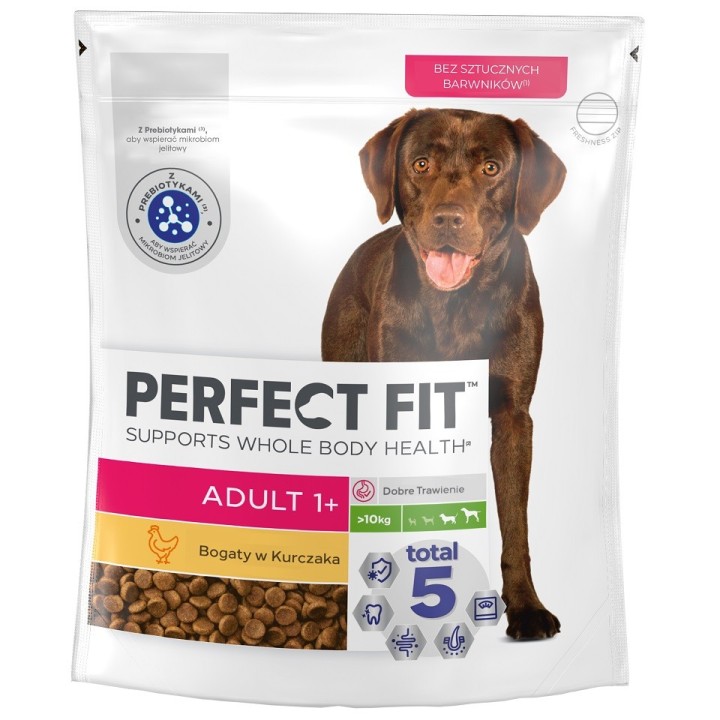 PERFECT FIT Adult 1+: Trockenvollnahrung mit Huhn für adulte Hunde großer Rassen 825g