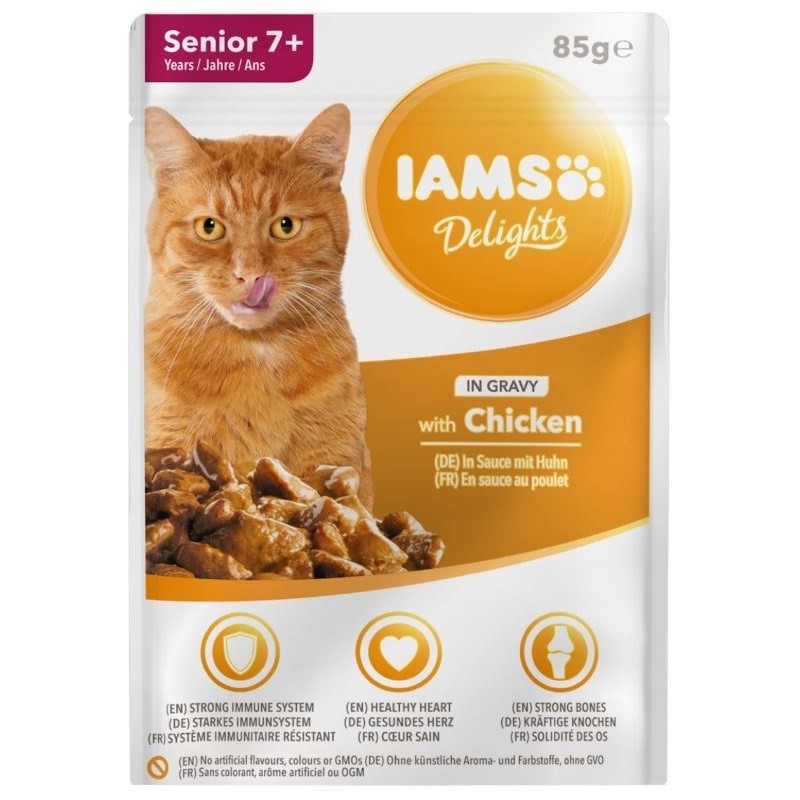 IAMS Cat Senior All Breeds Chicken In Gravy Pouch 85 g