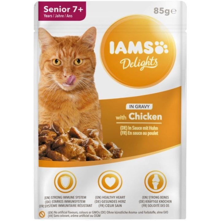 IAMS Cat Senior All Breeds Chicken In Gravy Pouch 85 g