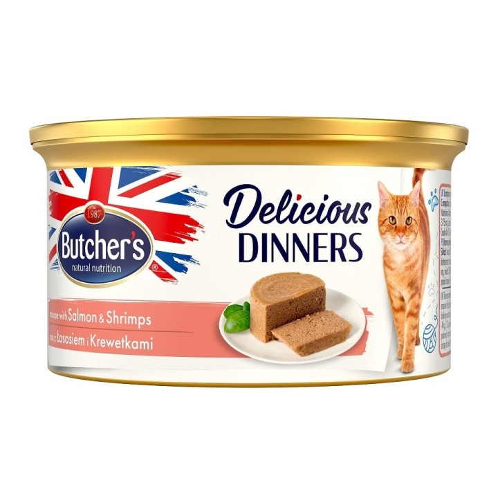 BUTCHER'S Classic Delicious Dinners mit Lachs- und Krabbenmousse 85 g