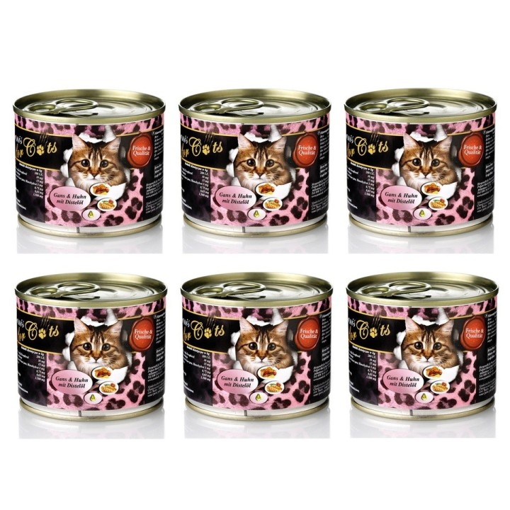 O'CANIS for Cats-Gans &amp, Huhn mit Distelöl 200 g x 6