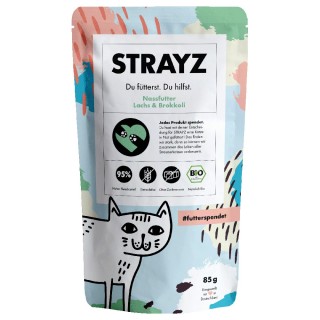 STRAYZ BIO Pouch 6 x 85 g - Bio-Lachs & Bio-Brokkoli