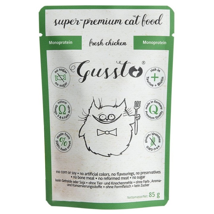 GUSSTO Cat Fresh Chicken FRISCHES HAEHNCHEN 85 g