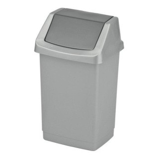 CURVER Click It Mülleimer mit Schwingdeckel 25 L silber