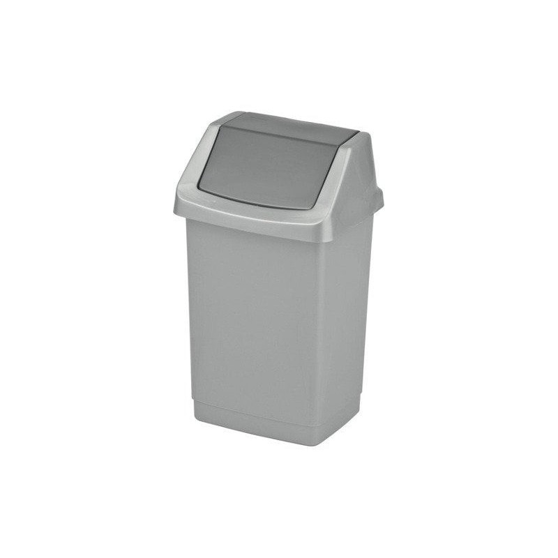 CURVER Click It Mülleimer mit Schwingdeckel 25 L silber