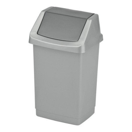 CURVER Click It Mülleimer mit Schwingdeckel 25 L silber