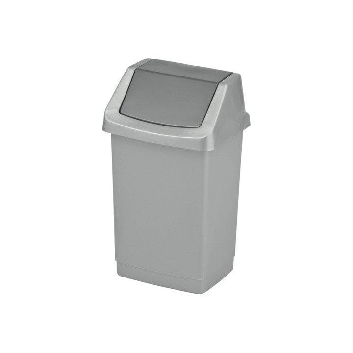 CURVER Click It Mülleimer mit Schwingdeckel 25 L silber
