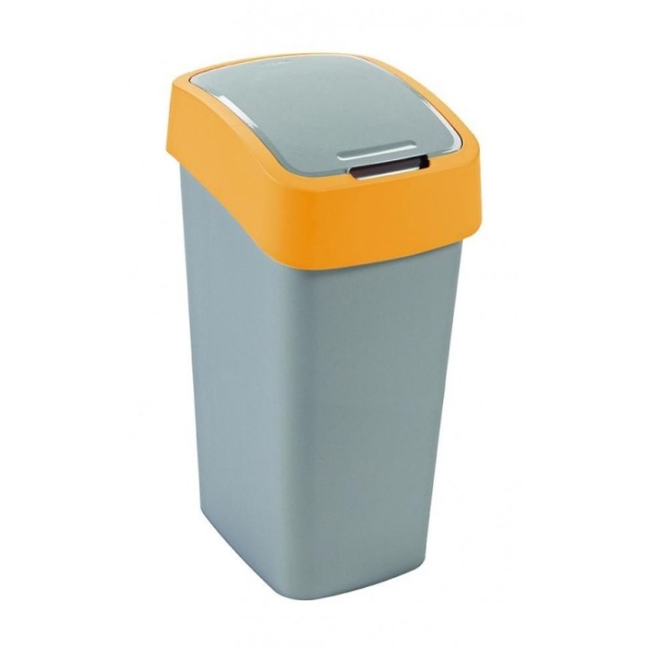 CURVER Mülleimer FLIP BIN 50L silber/orange