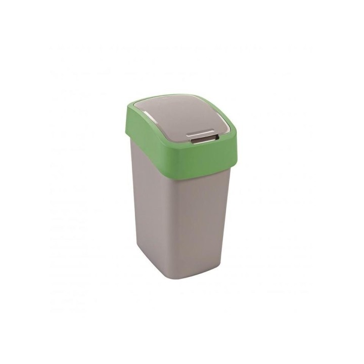 CURVER Mülleimer FLIP BIN 9L silber/grune