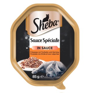 SHEBA Sauce Speciale 85g: Nassfutter mit Truthahn und Gemüse in Soße für adulte Katzen