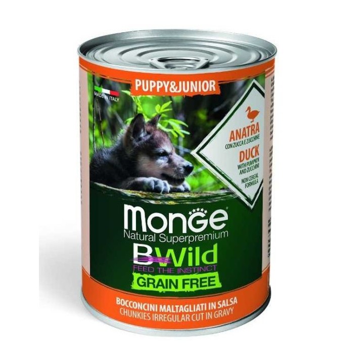 MONGE BWild GF Puppy mit Ente 400 g