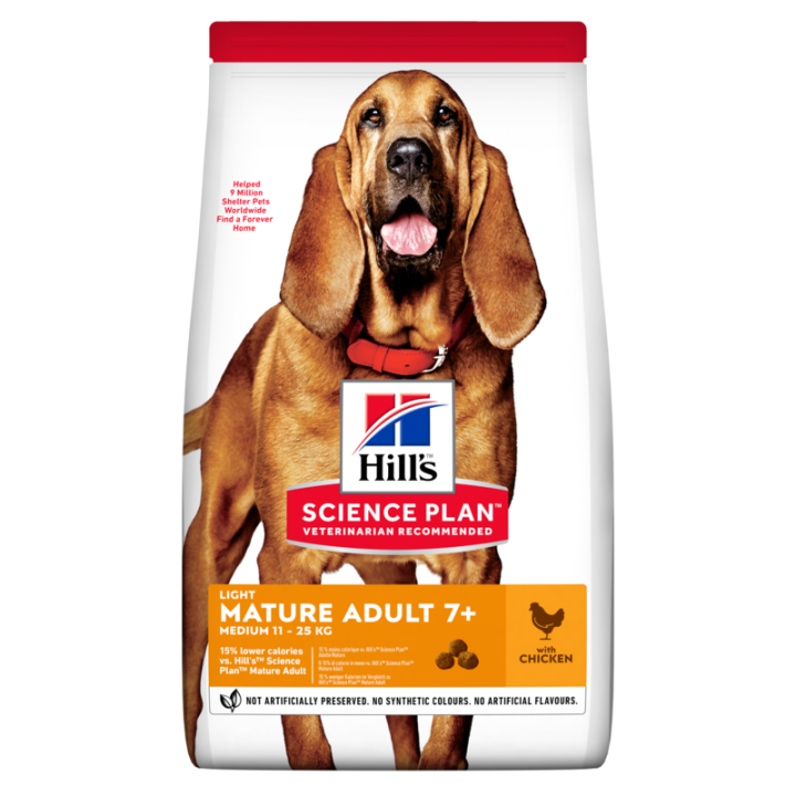 HILL'S Science Plan 7+ Dog Mature Light Medium Chicken 14 kg
