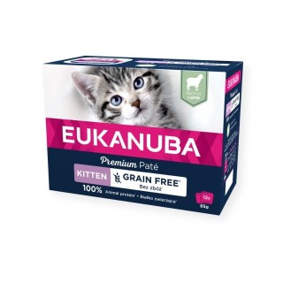 EUKANUBA Grain Free Kitten Kätzchenpastete Lamm 12 x 85 g
