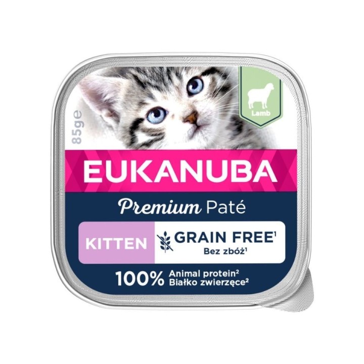 EUKANUBA Grain Free Kitten Kätzchenpastete Lamm 85 g
