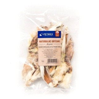 PETMEX Kaninchenohren mit Fell 100 g