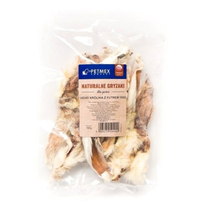 PETMEX Kaninchenohren mit Fell 100 g