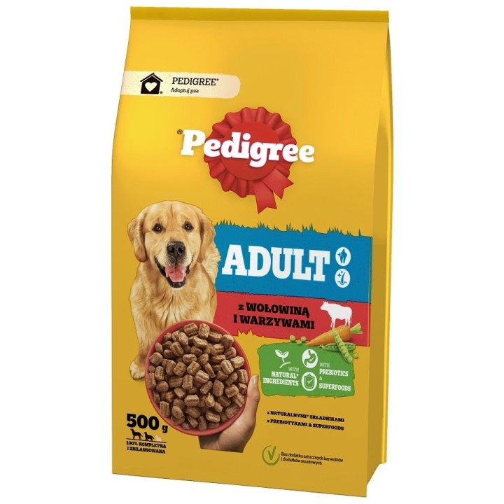PEDIGREE Adult 500 g mit Rindfleisch und Gemüse für große und mittelgroße Hunde