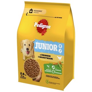 PEDIGREE Junior 2,6 kg: Trockenfutter mit Geflügel und Gemüse für große und mittelgroße Hunde
