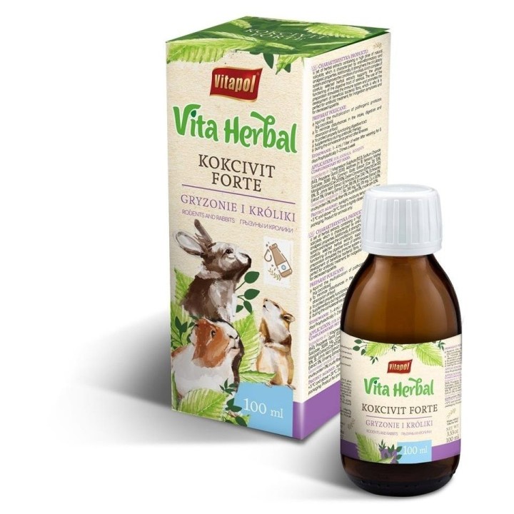 VITAPOL Vita Herbal Kokcivit Forte Präparat gegen Kokzidiose für Nagetiere und Kaninchen 100 ml