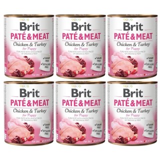 BRIT Pate&amp,Meat puppy 6x 800 g Pastete für Welpen