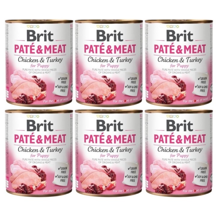 BRIT Pate&amp,Meat puppy 6x 800 g Pastete für Welpen