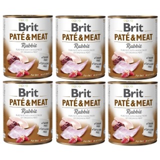 BRIT Pate&amp,Meat rabbit 6x800 g Kaninchenpastete für Hunde