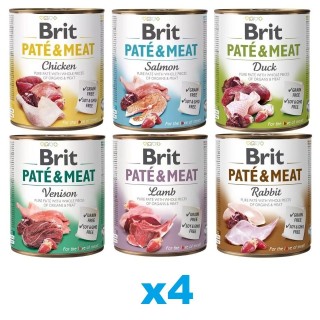 BRIT Pate&amp,Meat Mix Geschmacks 24x800 g Pastete für Hunde