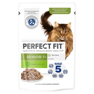 PERFECT FIT Senior 7+ 1x85 g: Nassfutter mit Truthahn und Karotte in Soße für ältere Katzen
