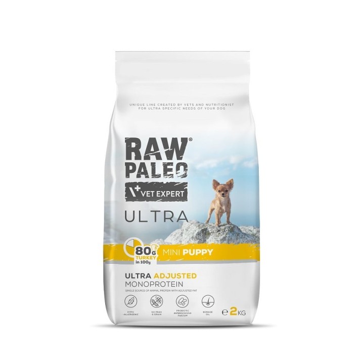 RAW PALEO Ultra Turkey Mini Puppy 2kg für Welpen kleiner Rassen Truthahn