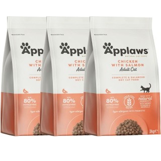 APPLAWS Cat Adult Chicken with Extra Salmon 6 kg (3x2 kg) Huhn mit Lachs für Katzen