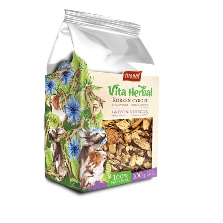 VITAPOL Vita Herbal Zichorienwurzel für Nagetiere und Kaninchen 100 g