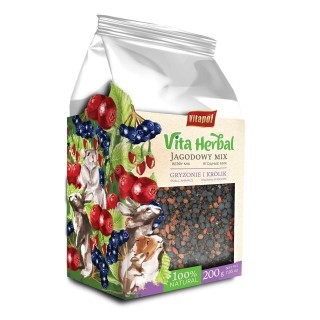 VITAPOL Vita Herbal Ergänzungsmischung für Nager und Kaninchen Berry Mix 200 g