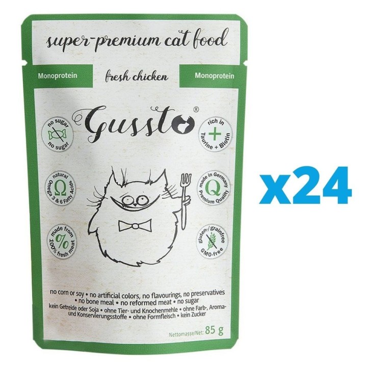 GUSSTO Cat Fresh Chicken 24x85 g