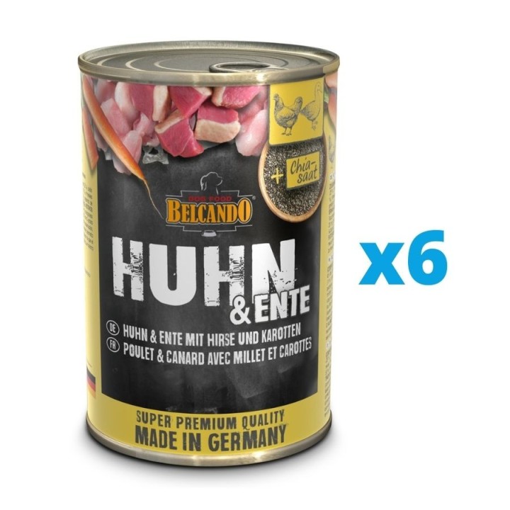 BELCANDO HUHN &amp, ENTE MIT HIRSE &amp, KAROTTEN 6x400 g