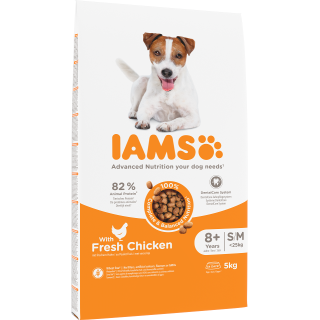 IAMS for Vitality Senior für ältere Hunde kleiner und mittelgroßer Rassen mit frischem Huhn 5 kg