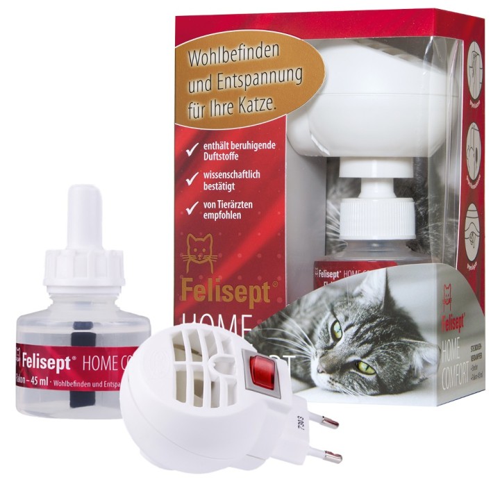 Felisept Home Comfort Set - Beruhigung für Katzen - Set aus Verdampfer für Steckdose + Flakon 45 ml