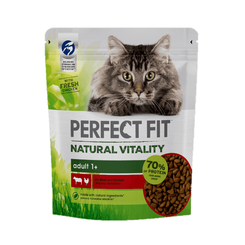 PERFECT FIT Natural Vitality 1+: Trockenfutter mit Rind und Huhn 650 g