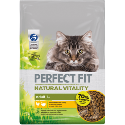 PERFECT FIT Natural Vitality 1+ : Trockenfutter mit Huhn und Truthahn adulte Katzen 650 g