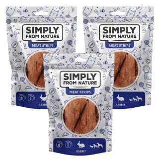 SIMPLY FROM NATURE Meat Strips Kaninchen für Hunde 3x80 g