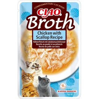 INABA CIAO Broth Hühner- und Jakobsmuschelbouillon für Katzen 40g