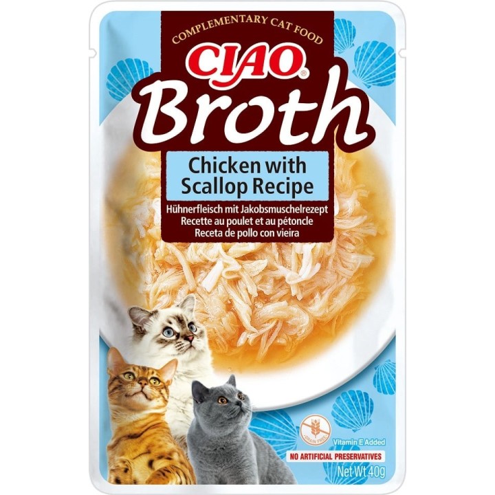 INABA CIAO Broth Hühner- und Jakobsmuschelbouillon für Katzen 40g
