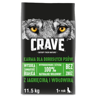 CRAVE Adult mit Lamm &amp, Rind Trockenfutter für ausgewachsene Hunde 11.5 kg
