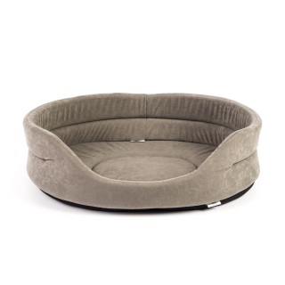 FERA Hundebett 47x38x15 cm oval mit Kissen grau